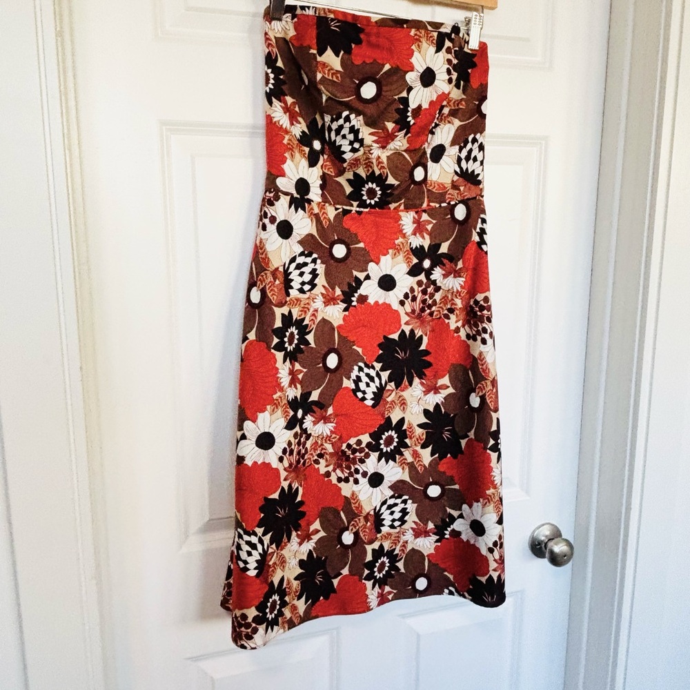 Ann Taylor Floral Print Strapless Dress
